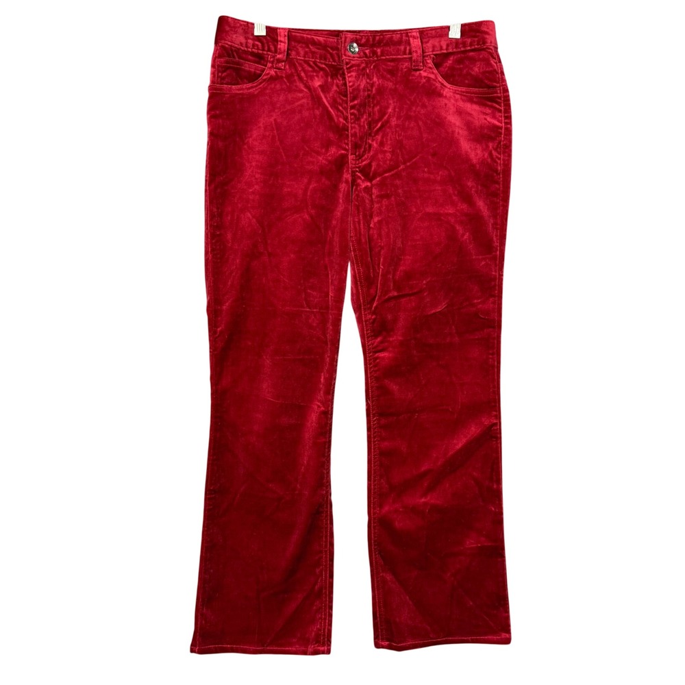 Gap Boot Cut Stretch Pants Womens 10A Red Velvet Vintage Y2K Flare Holiday